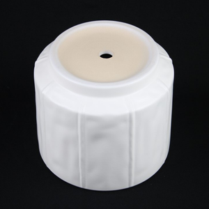 3-Piece White Stoneware Planter Pot Set with Soft Vertical Texture