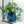 Ceramic Plant Pot with Rubber Liner - River Blue